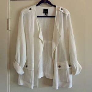NWT Nic + Zoe knit Flight Jacket in paper white